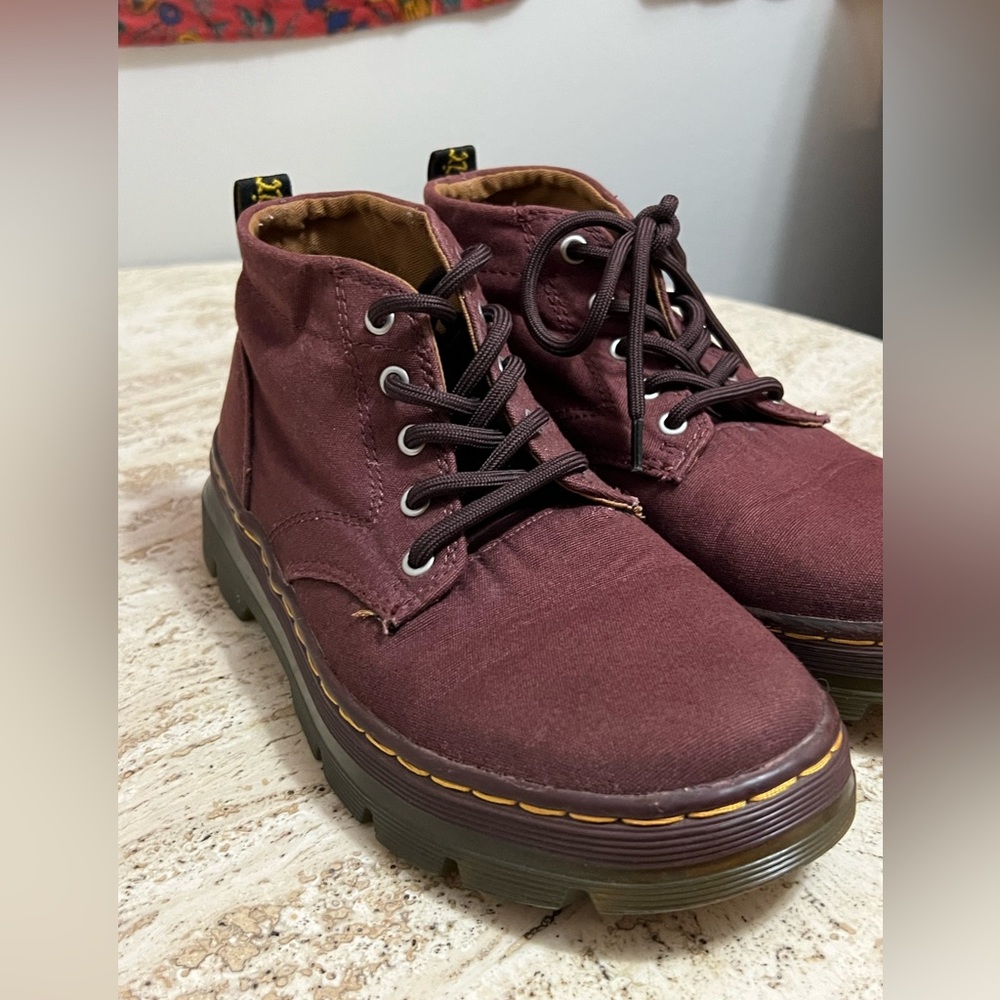 DOC MARTENS BURGUNDY LACE UP ANKLE BOOTS BONNY